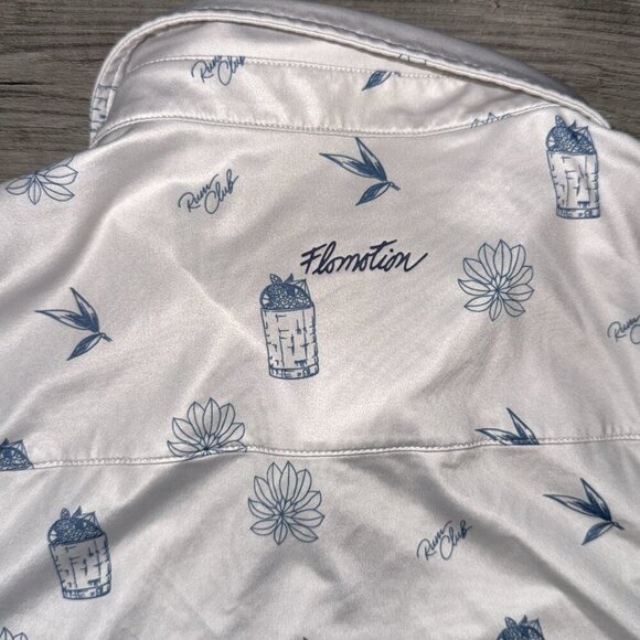 Flomotion Golf Polo Rum Club All Over Print Shirt Sz XLARGE Performance - Picture 4 of 8